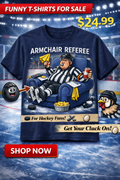 ARMCHAIR REFEREE™ – Hockey-Themed T-Shirt