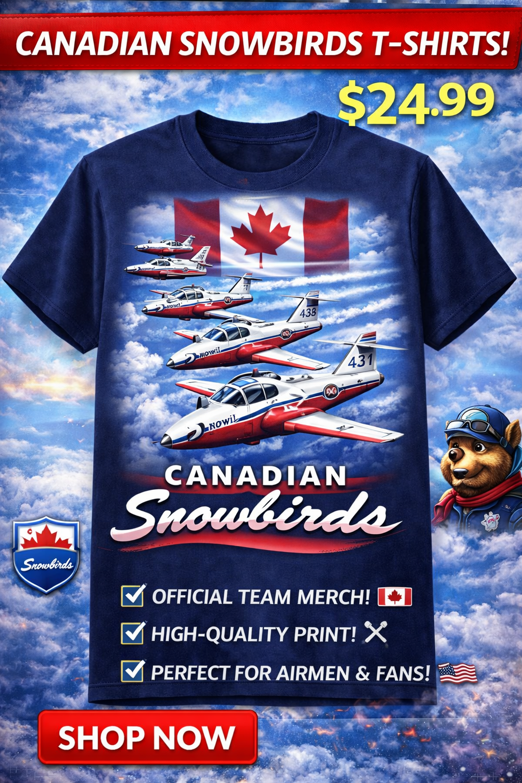 Canadian Snowbirds Tribute T-Shirt – Precision in the Sky Edition